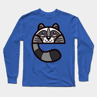 Racoon in Initial E Long Sleeve T-Shirt